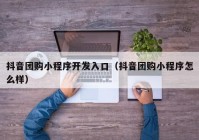 抖音團(tuán)購(gòu)小程序開(kāi)發(fā)入口（抖音團(tuán)購(gòu)小程序怎么樣）