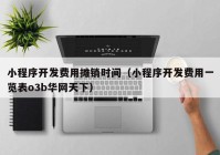 小程序開(kāi)發(fā)費(fèi)用攤銷時(shí)間（小程序開(kāi)發(fā)費(fèi)用一覽表o3b華網(wǎng)天下）