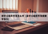 想學小程序開發(fā)怎么學（自學小程序開發(fā)需要學多久）